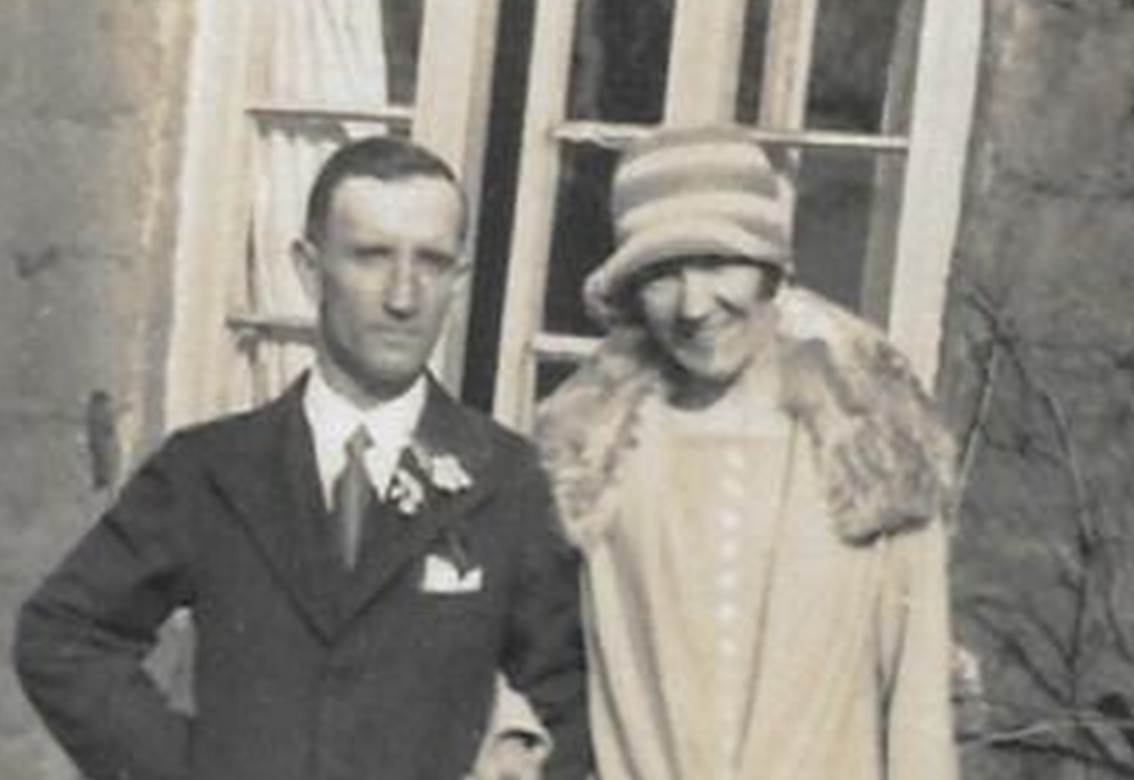 An old photo of a person

Description automatically generated